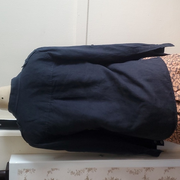 Emma Sofia 100% linen button up Roll Tab Sleeve blouse Size 8 - Picture 7 of 11